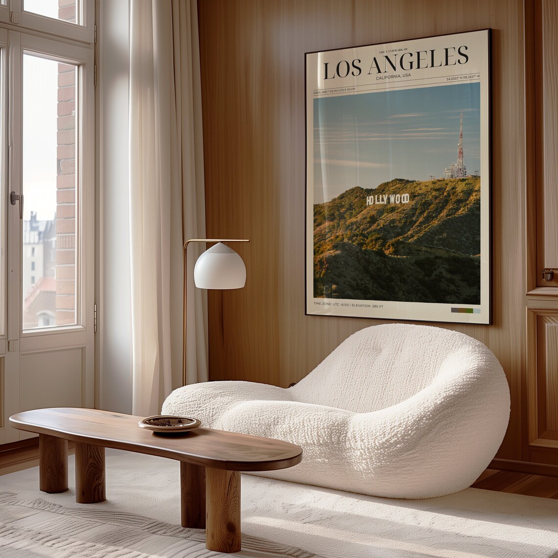 Los Angeles California Hollywood Sign Hill Golden Hour Travel Poster - Image 4