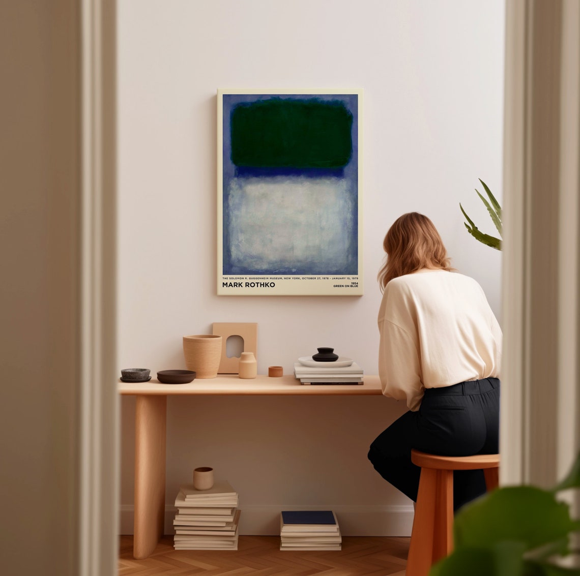 Mark Rothko Green on Blue 1954 Abstract Color Field Art Print - Image 3