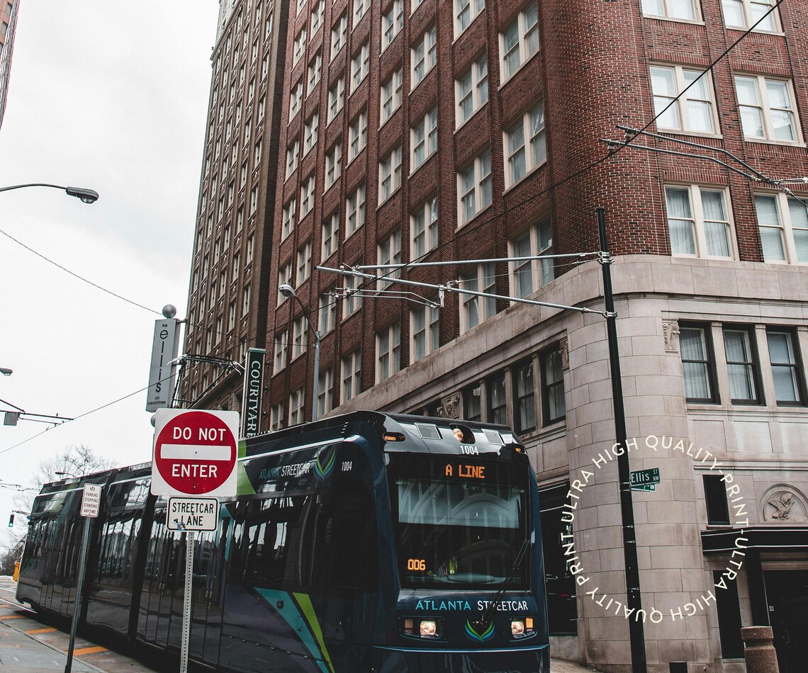 Atlanta Georgia Streetcar Downtown Brick Buildings Urban Travel Poster - Image 5