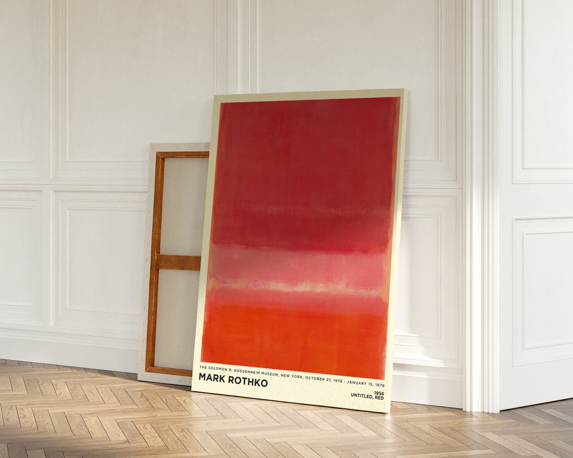 Mark Rothko Untitled Red 1956 Abstract Exhibition Poster Wall Decor - Image 3