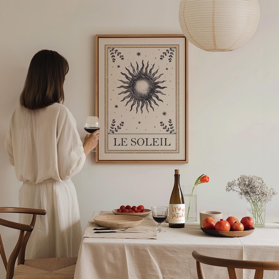 Le Soleil The Sun Vintage Tarot Card Celestial Boho Decor Poster - Image 3