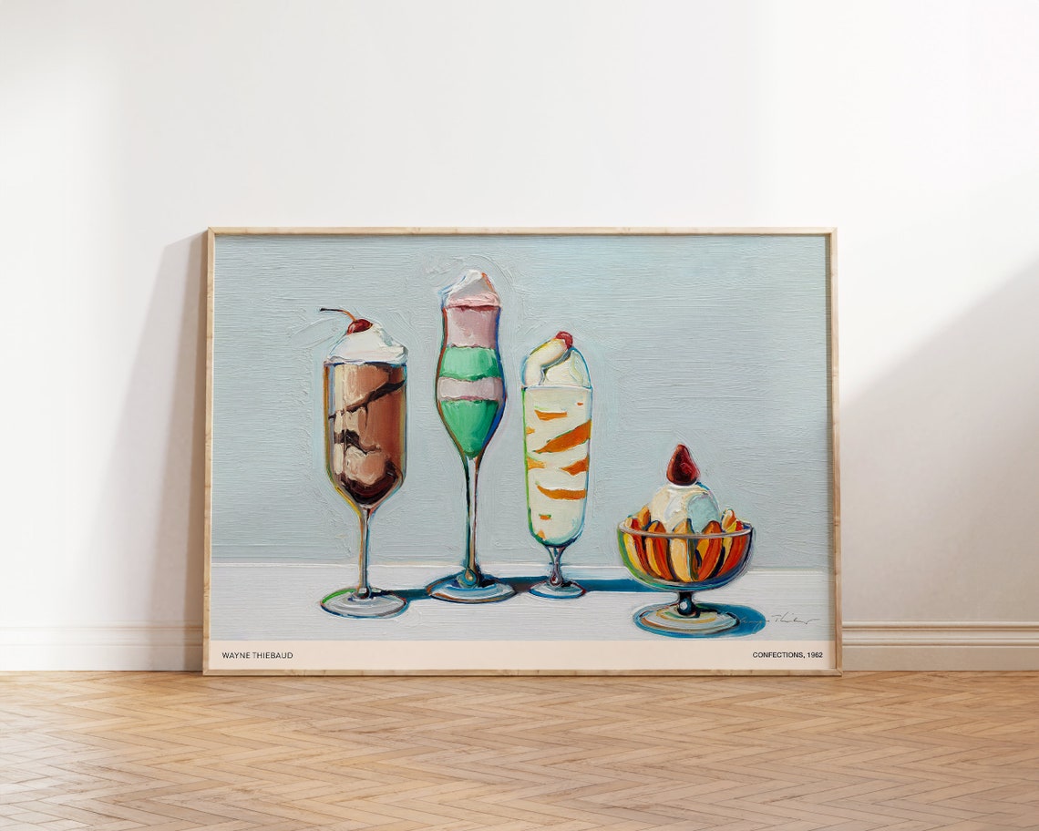Wayne Thiebaud Confections 1962 Ice Cream Sundaes Dessert Art Poster