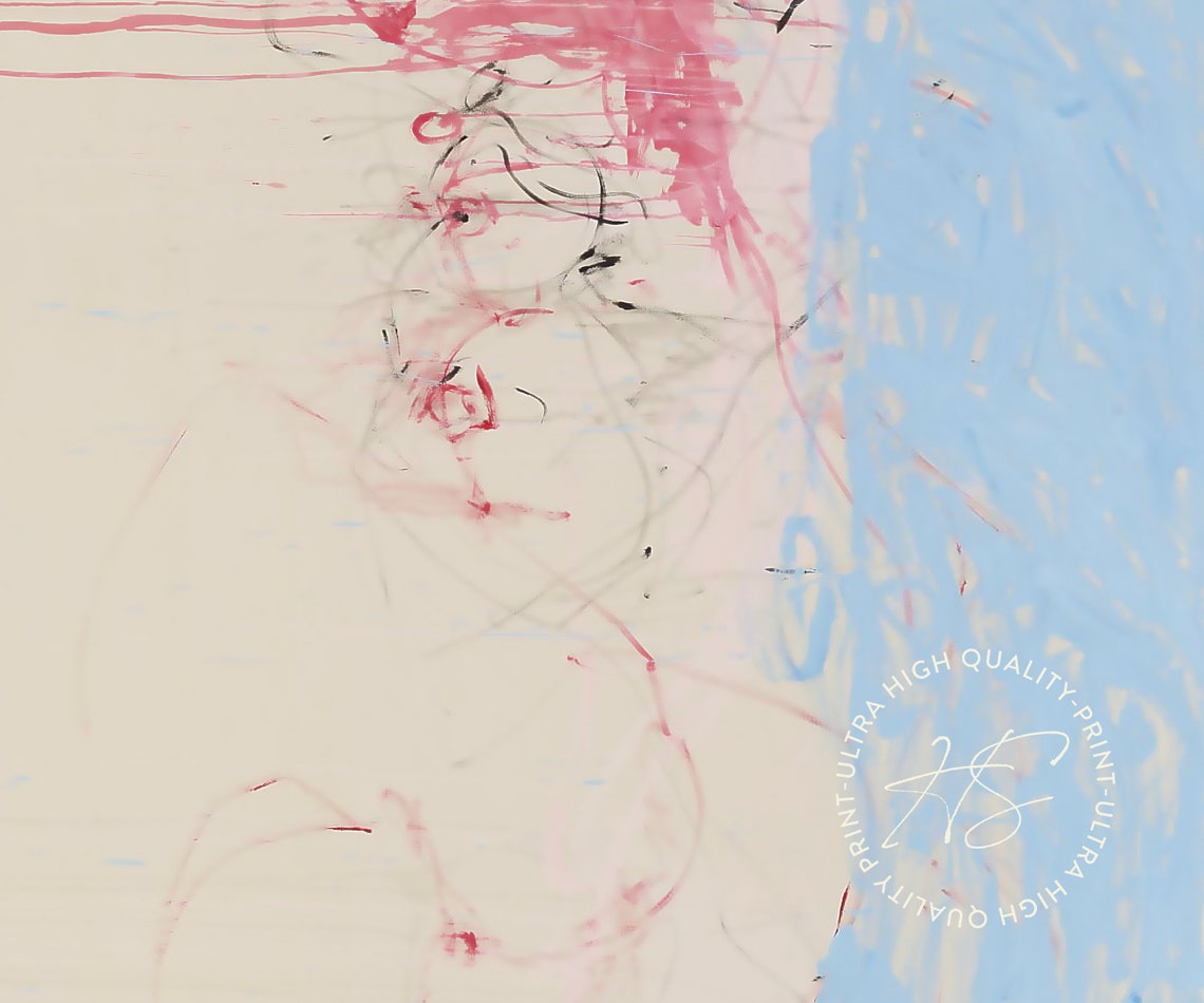 Tracey Emin Every Simple Thing Changed Blue Pink Abstract Art Poster - Image 4