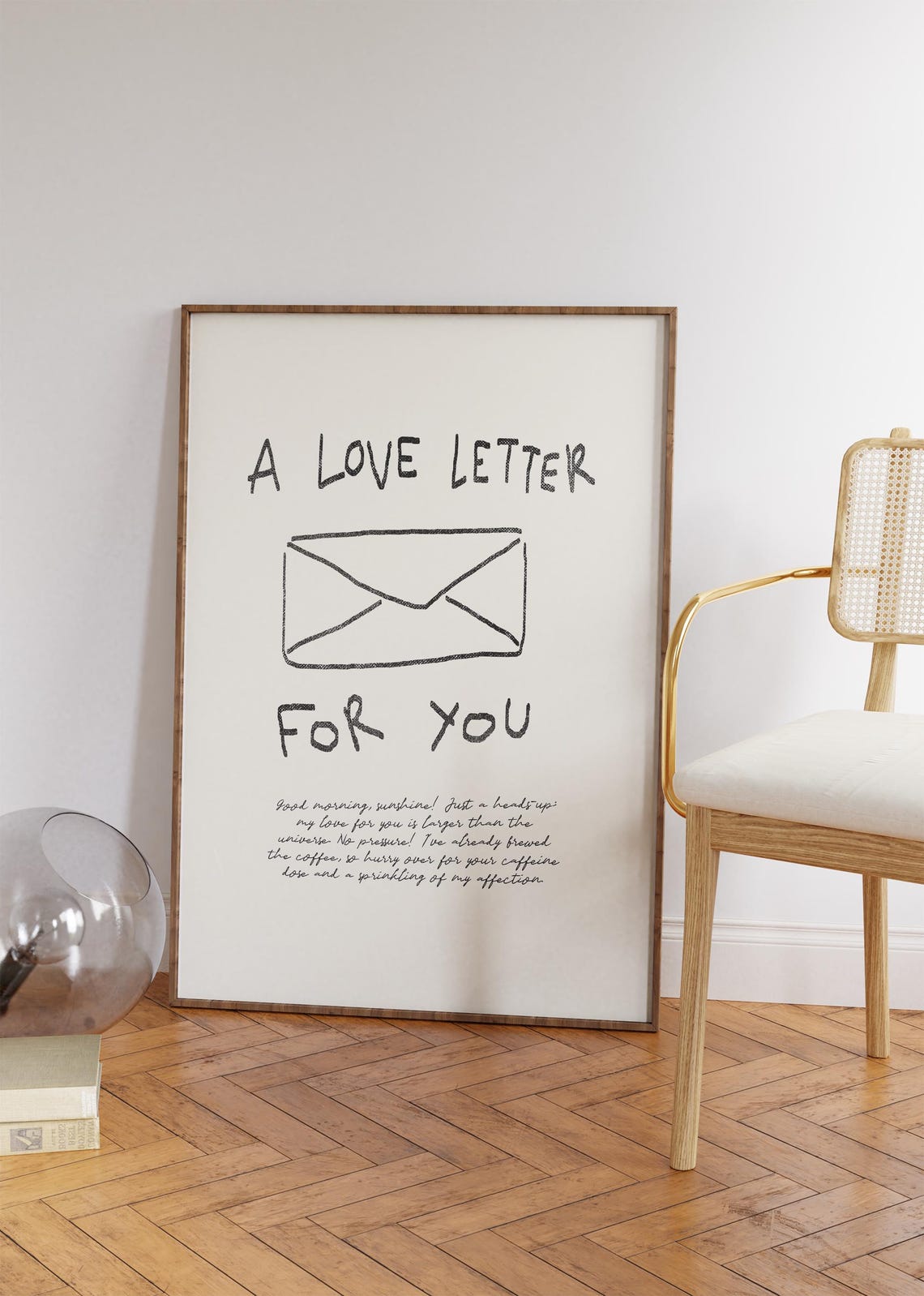 A Love Letter For You Cream Envelope Self Love Handwritten Poster - Image 4