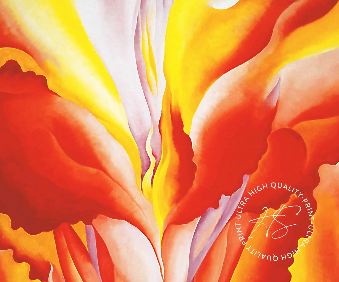 Georgia O'Keeffe Red Canna Tate Fiery Orange Floral Art Poster - Image 4