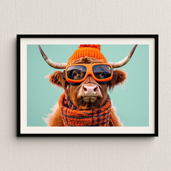 Print Highland Cow Landscape Cute Cow Wall Art For The Animal Lover Aesthetic Prints Prints Cow Prints