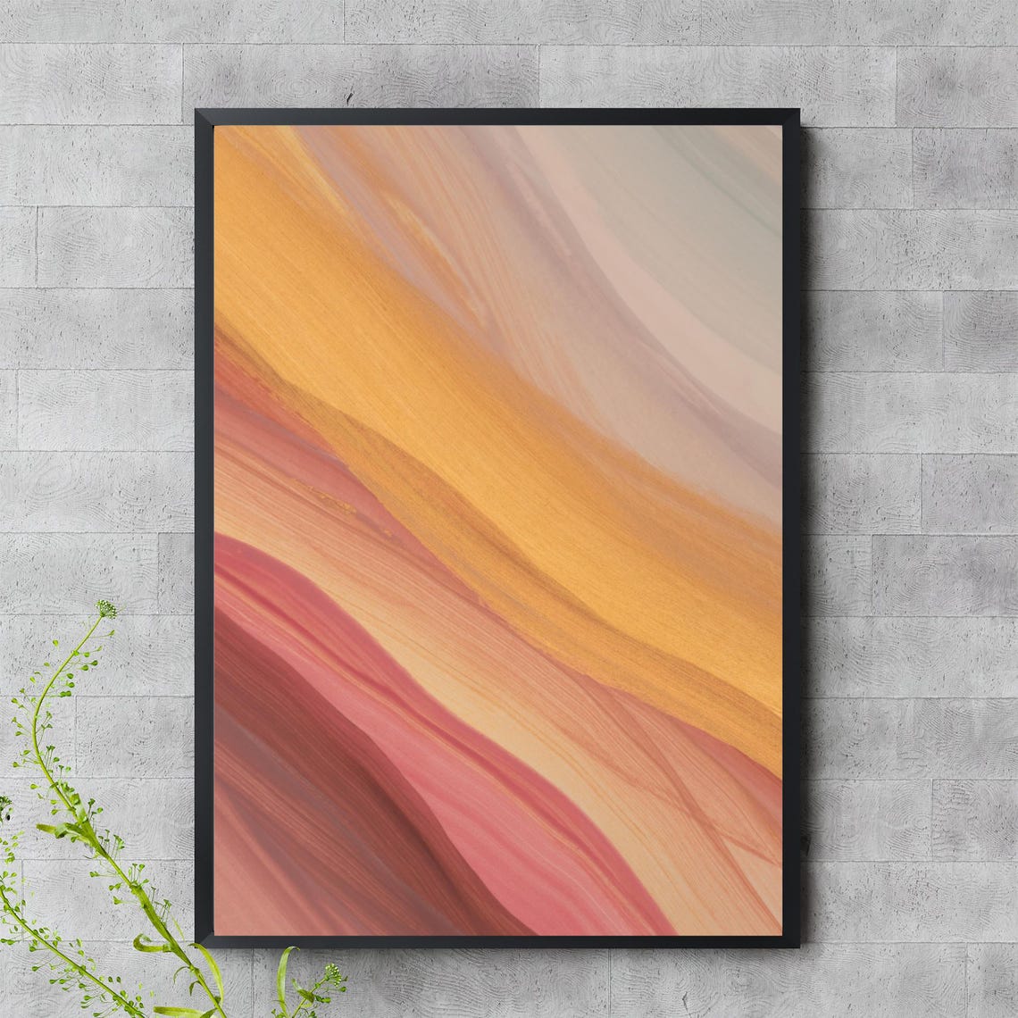 Warm Desert Sunset Abstract Flowing Earth Tone Gradient Poster