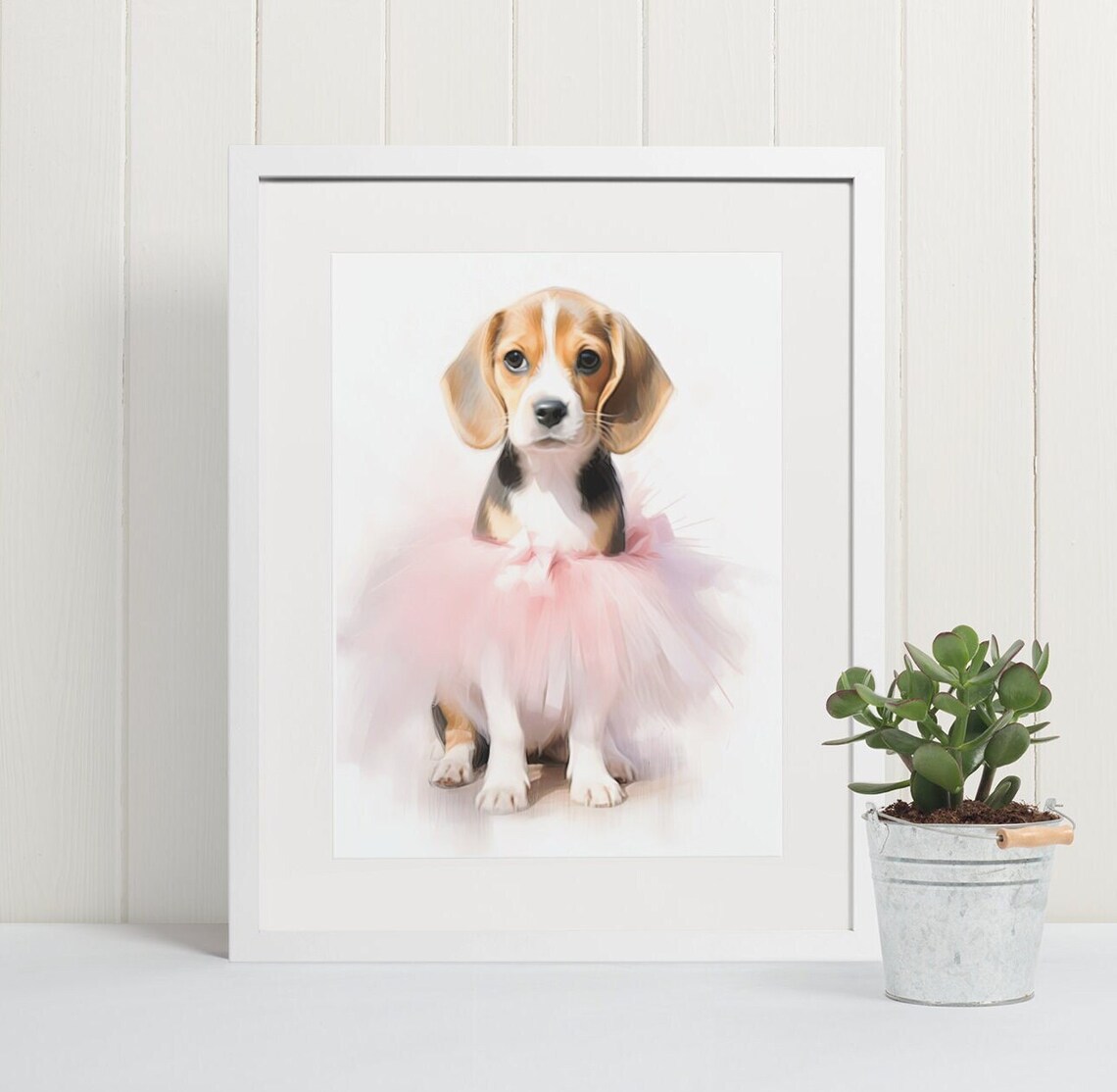 Baby Animal Puppy Print, Beagle Nursery Decor