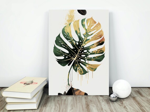 Botanical Wall Art Monstera Print Neutral Wall Art Decor Boho Flower Art Flower Market Print Printable Art