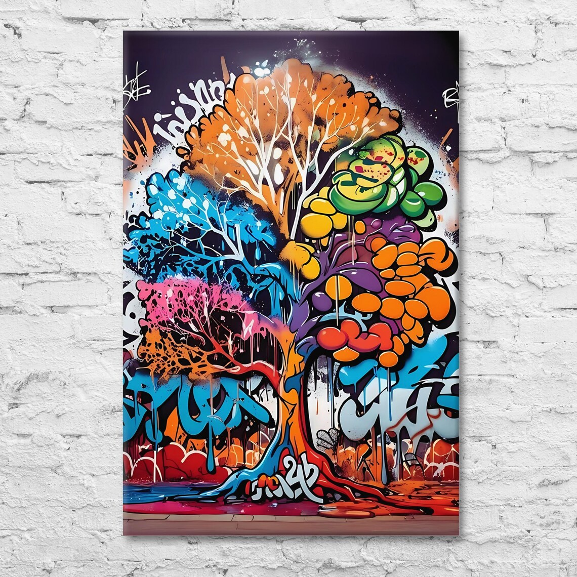 Graffiti Tree Modern Art for Interior Design - Image 2