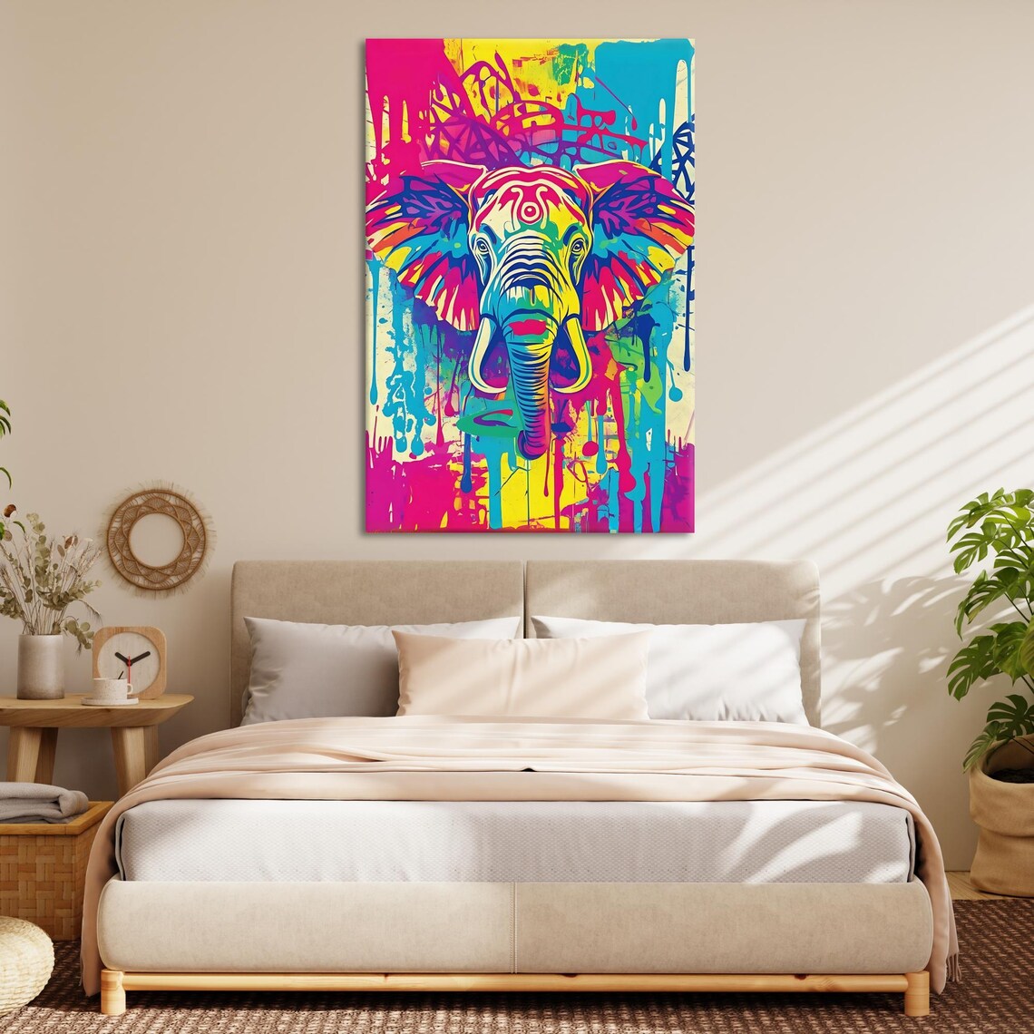 Elephant Street Art, Colorful Graffiti Urban Jungle - Image 3