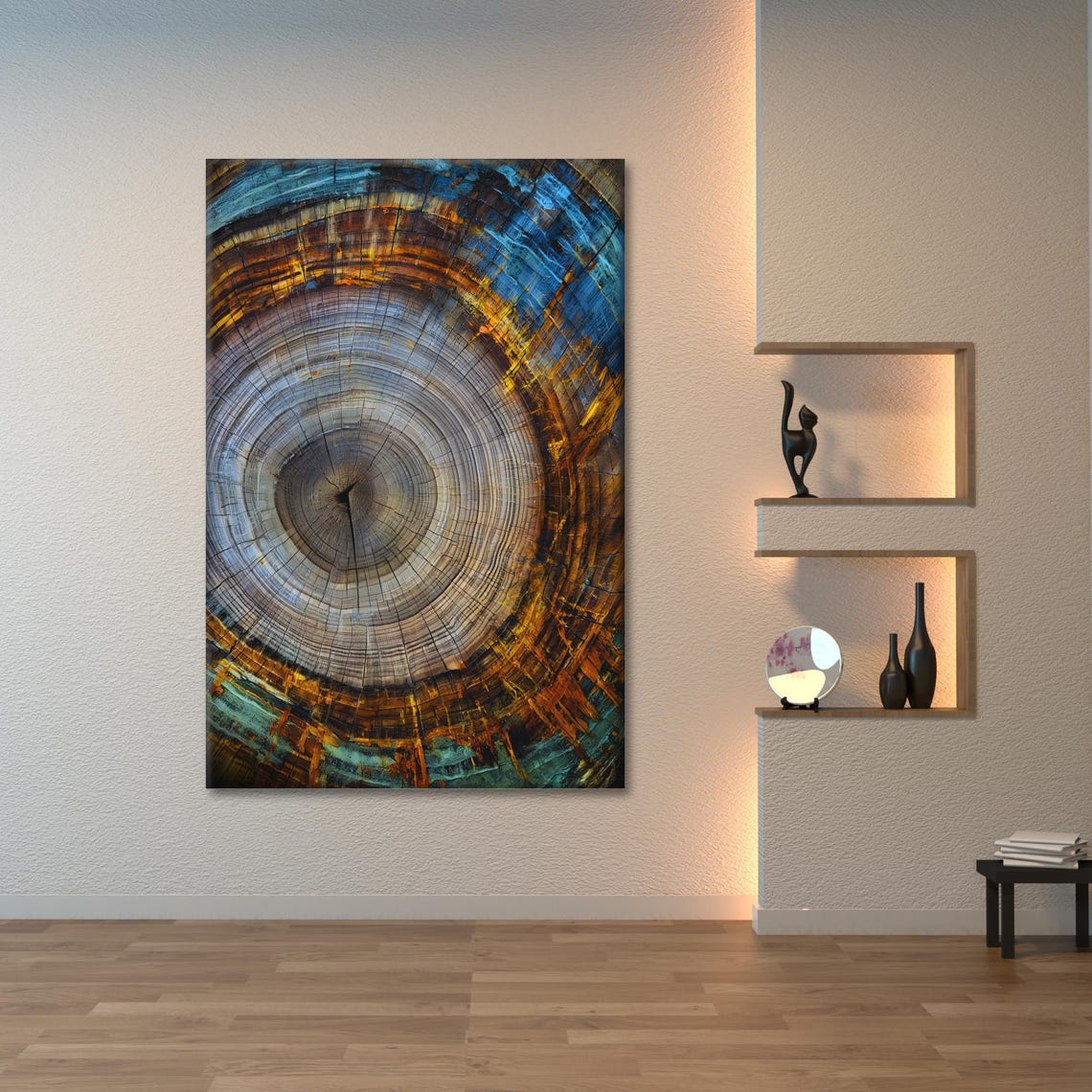 Colorful Tree Rings Art Vibrant Tree Ring Wall Decor Art Print - Image 3