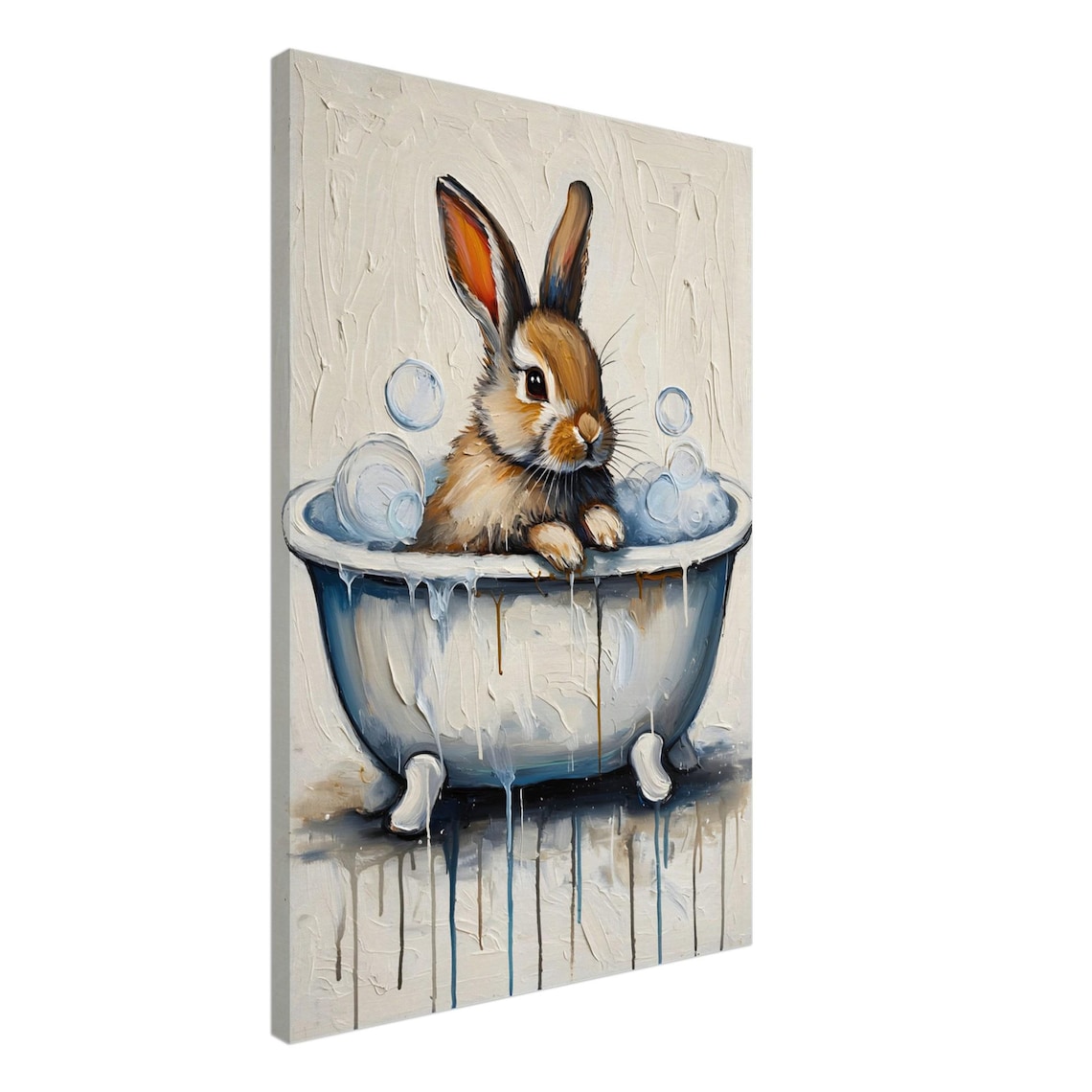 Whimsical Rabbit In Bathtub, Home Decor Art Print - Image 2