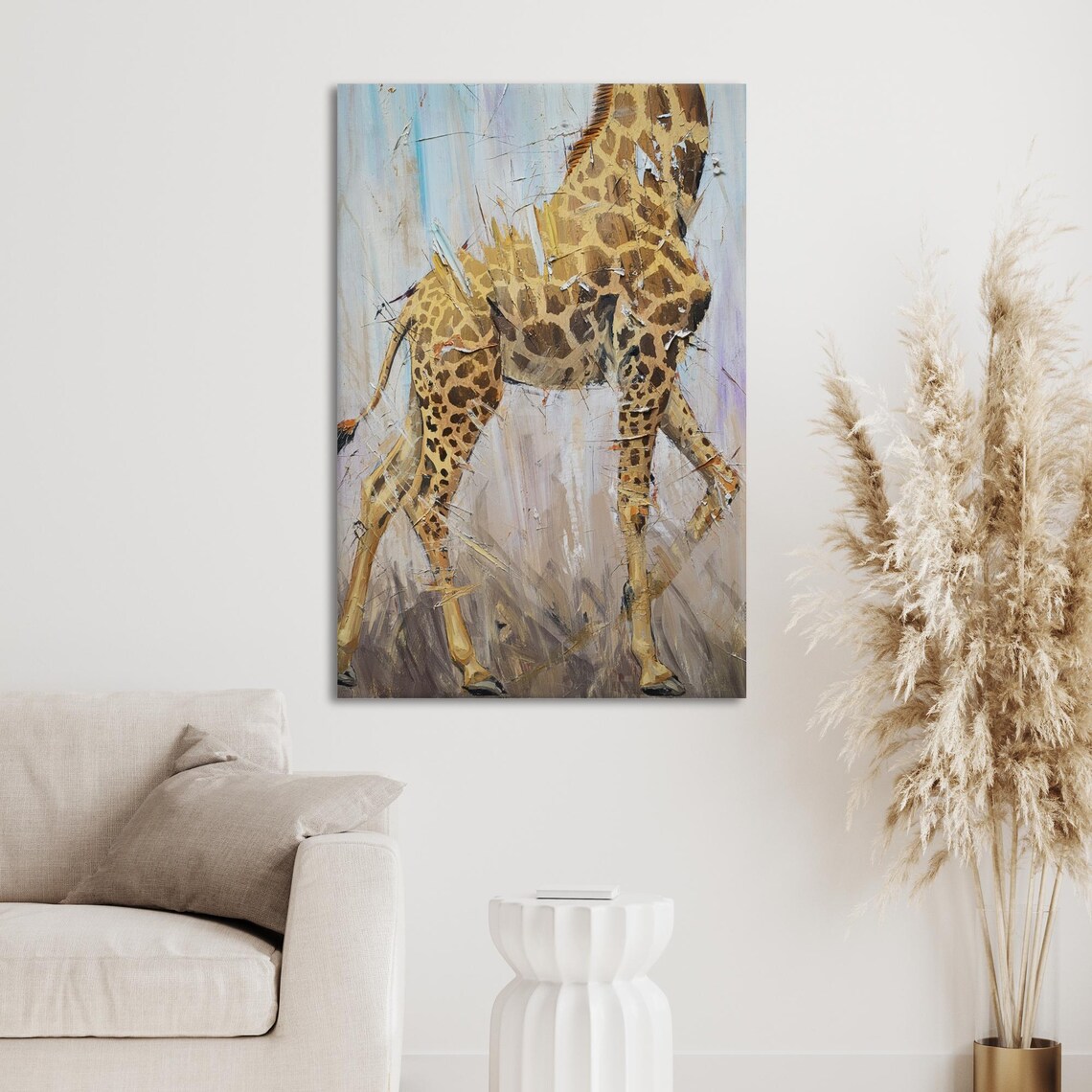 Giraffe Walking Art Print, Gift for Animal Lovers - Image 3