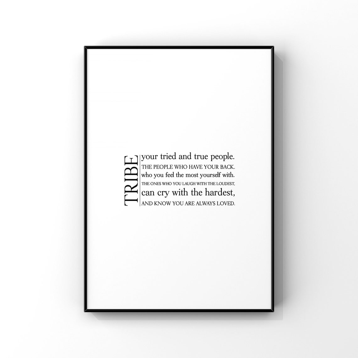 Tribe Definition Typography Best Friends Chosen Family Gift Wall Art