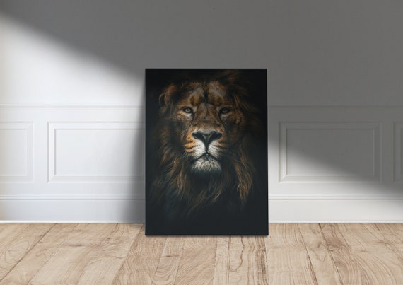 Lion Art Huge Canvas Home Decor Animals Wall Wildlife King Of The Jungle Modern Living Room Large Framed