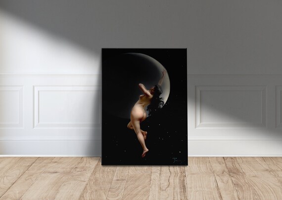 Luis Ricardo Falero Moon Nymph 1883 Woman Crescent Moon Art Poster