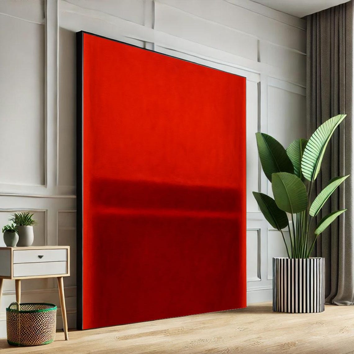 Bold Solid Red Abstract Color Field Minimalist Modern Wall Poster