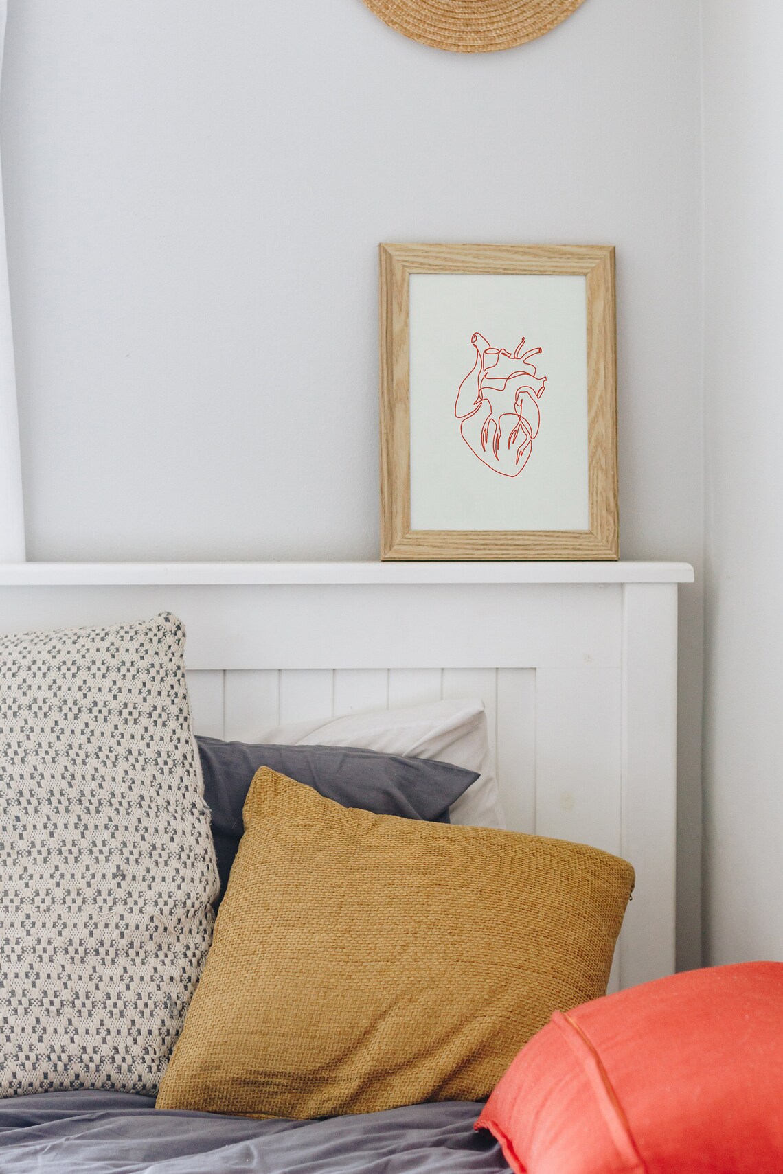 Anatomical Red Heart Line Art, Cardiology Poster - Image 2