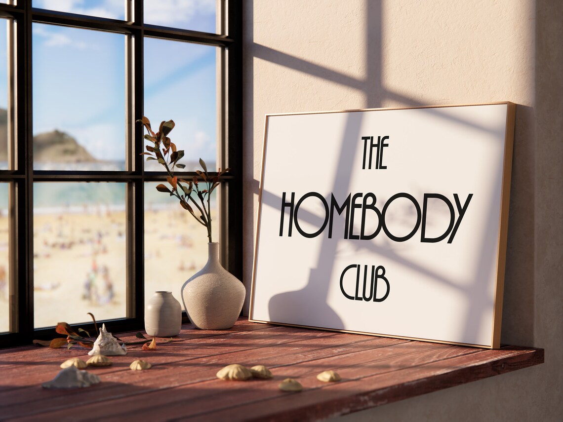 The Homebody Club Art Deco Black Typography White Bedroom Poster - Image 2