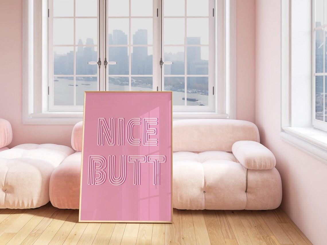 Nice Butt Pink Typography Poster Decor Aesthetic - Image 3