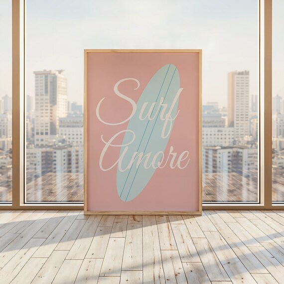 Surf Amore Blue And Pink Print