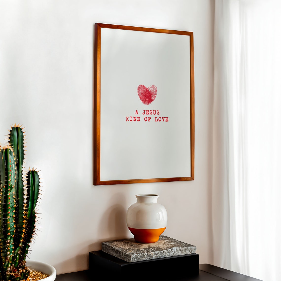 A Jesus Kind Of Love Christian Coquette Wall Art Aesthetic Christian Wall Art Christian Girl Coquette Room Decor Christian Love Heart Poster - Image 2