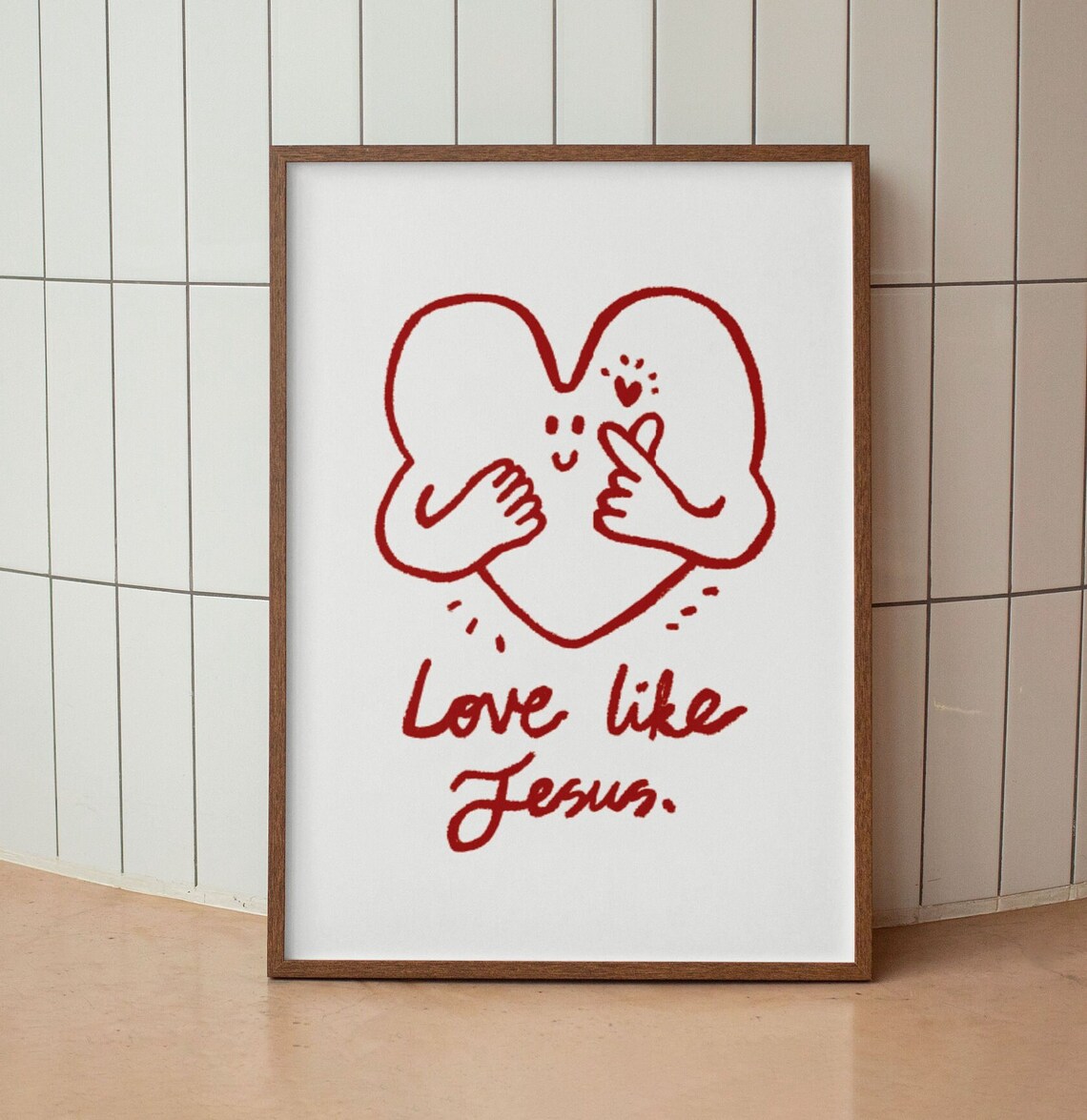 Love Like Jesus Retro Christian Art Print - Image 3