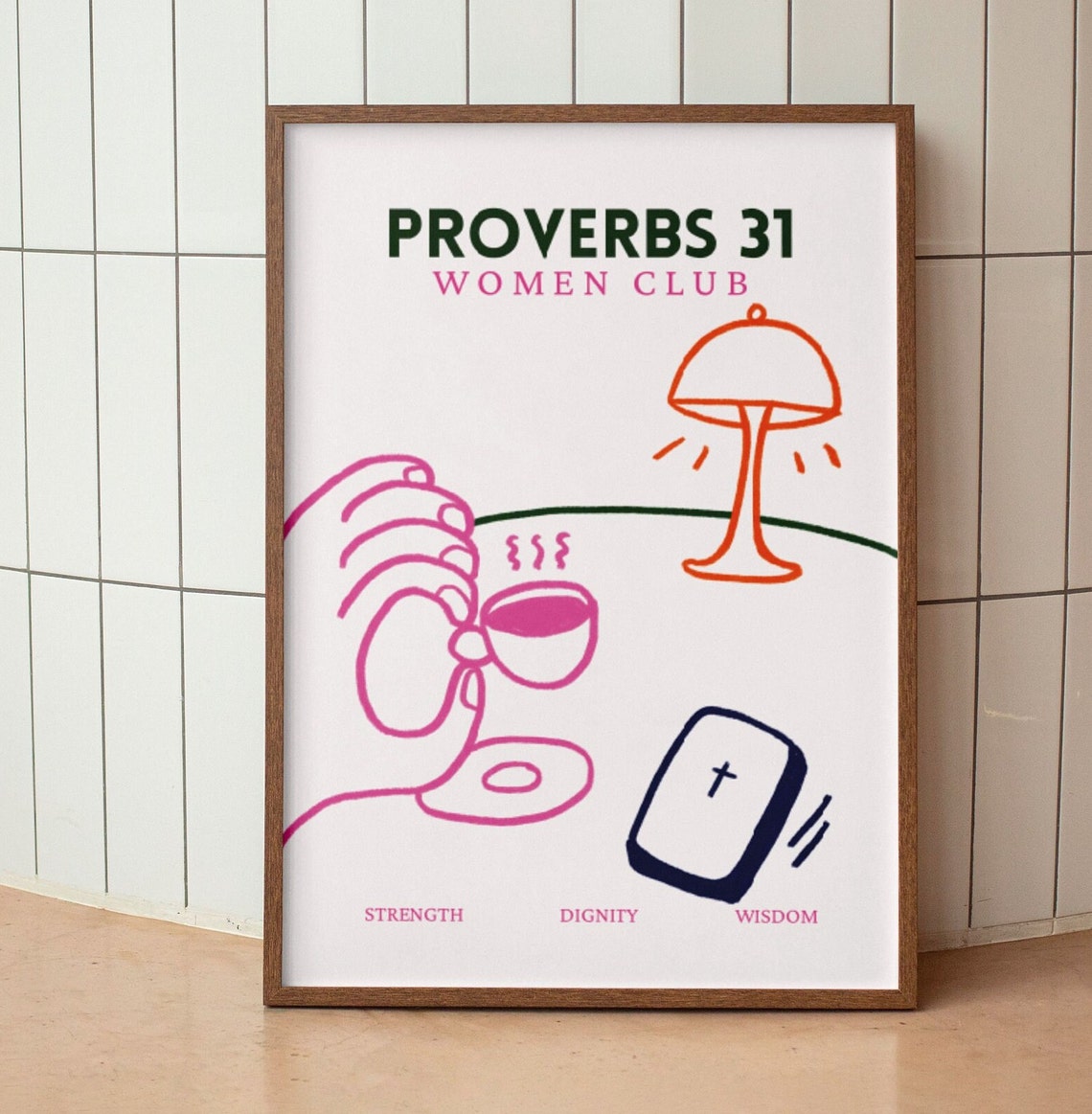 Proverbs 31 Women Club Strength Dignity Wisdom Christian Poster - Image 2