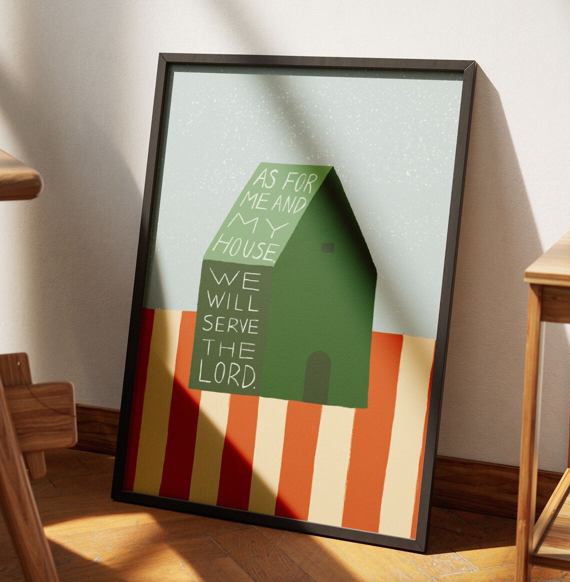 My House Will Serve The Lord Bible Verse Art Print - Image 3