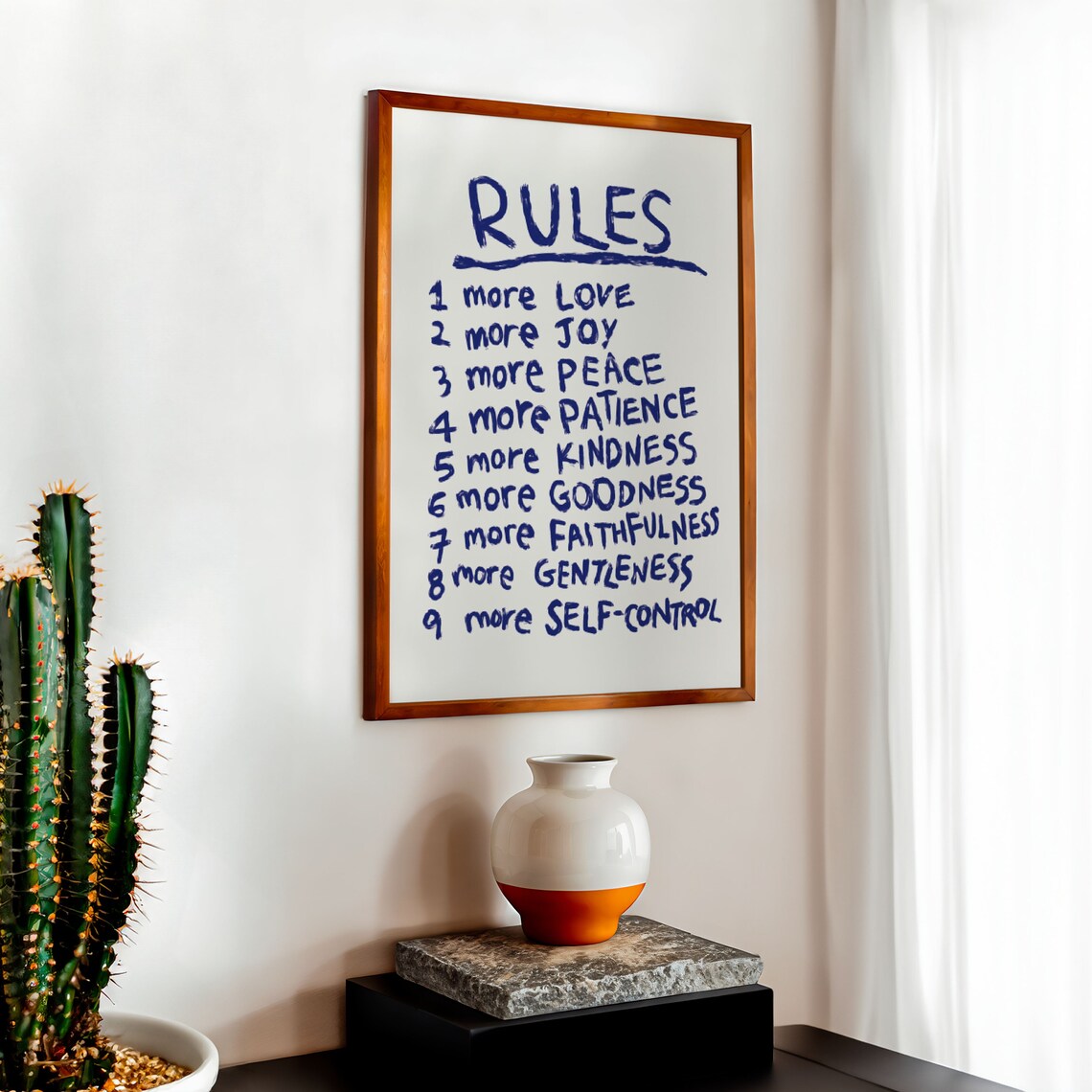 Galatians 5:22 Retro Christian Verse Art Print - Image 2