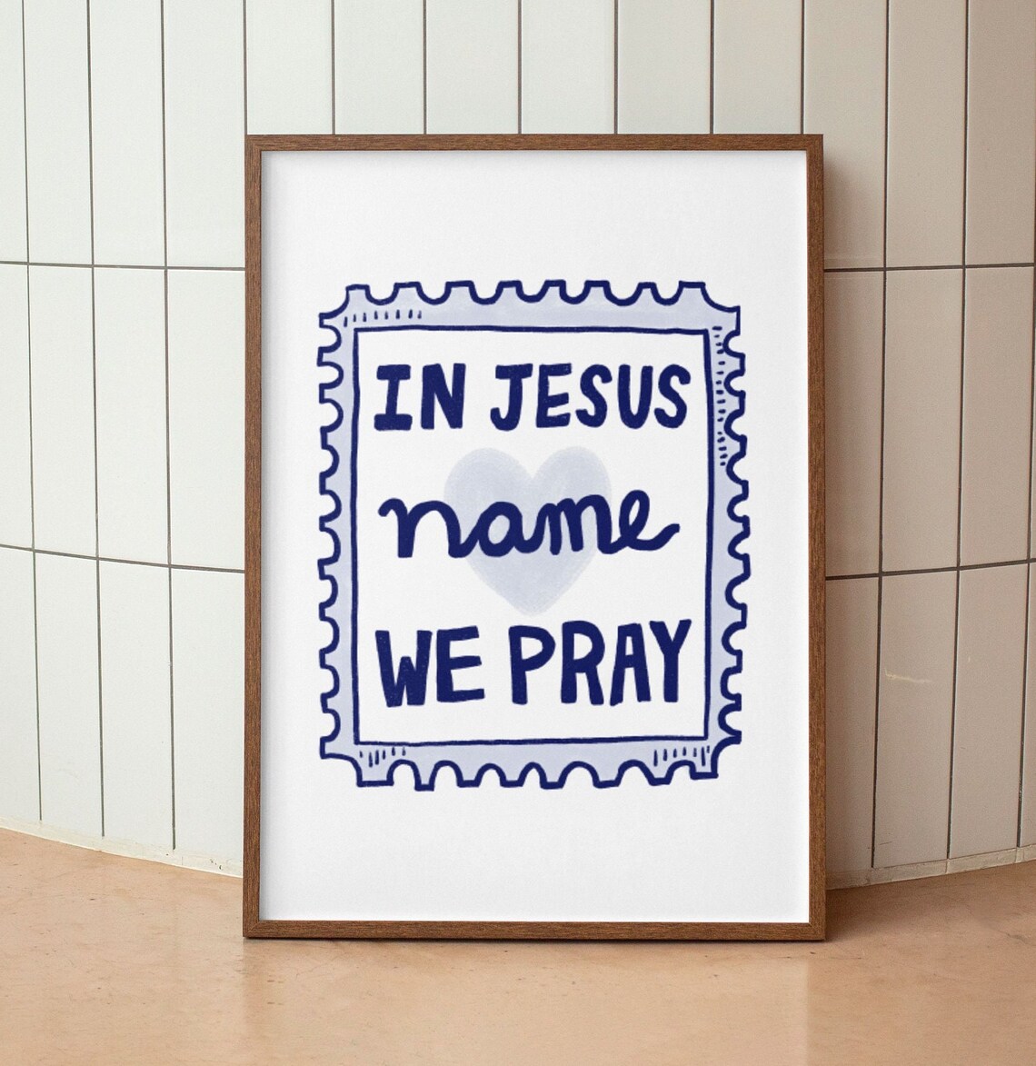 In Jesus Name Sign Retro Christian Art Print - Image 3