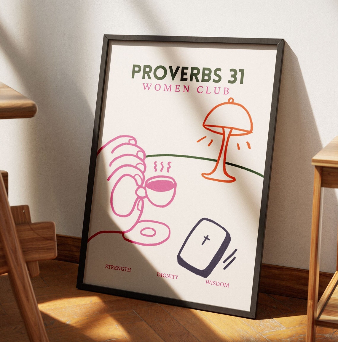 Proverbs 31 Women Club Strength Dignity Wisdom Christian Poster - Image 3