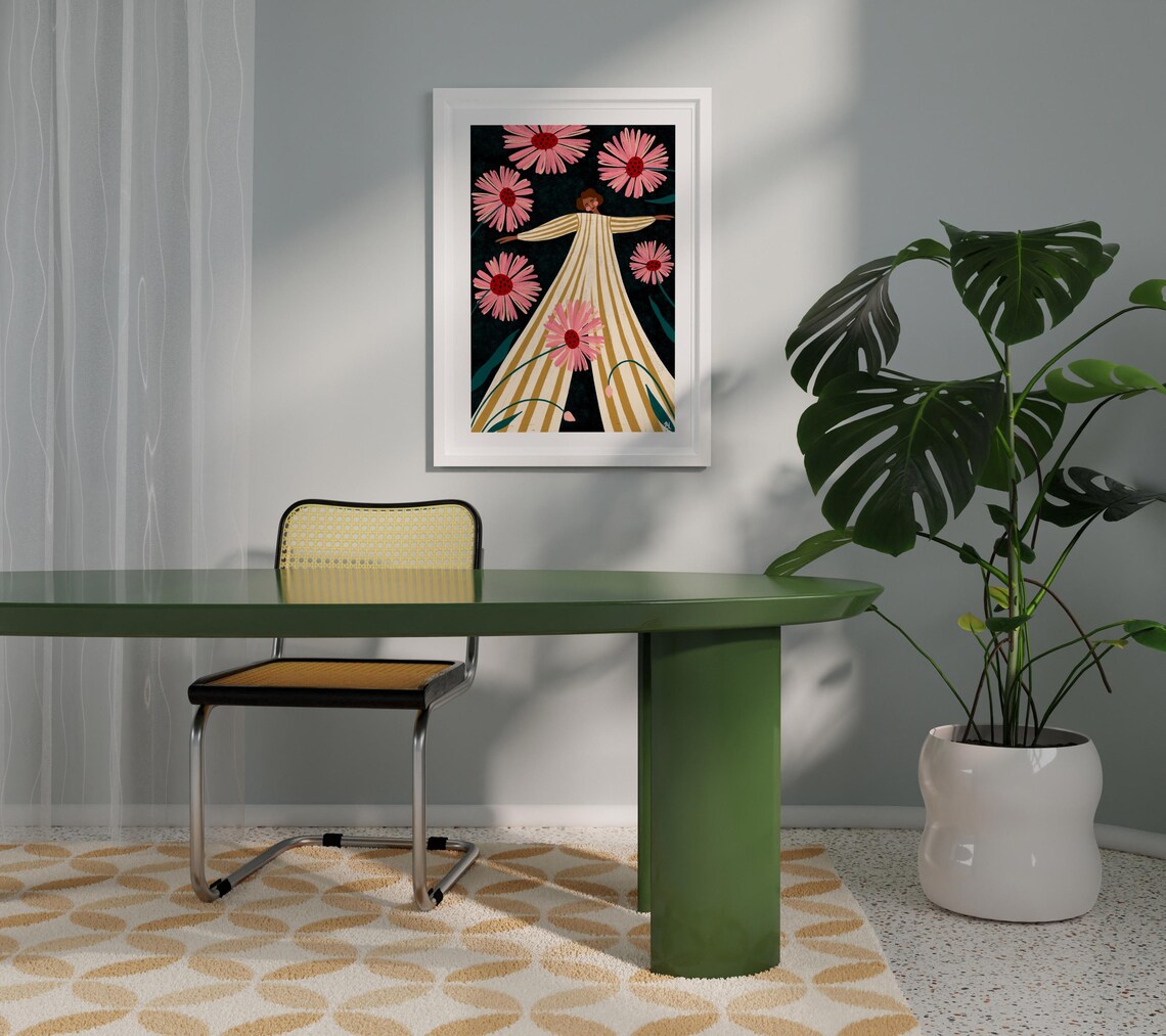 Rise Up Floral Art Print, Living Room Decor - Image 3