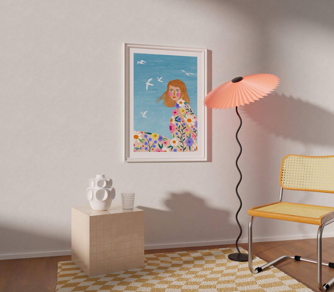 Taylor Illustrated Art Print, Floral Fan Art Decor - Image 2