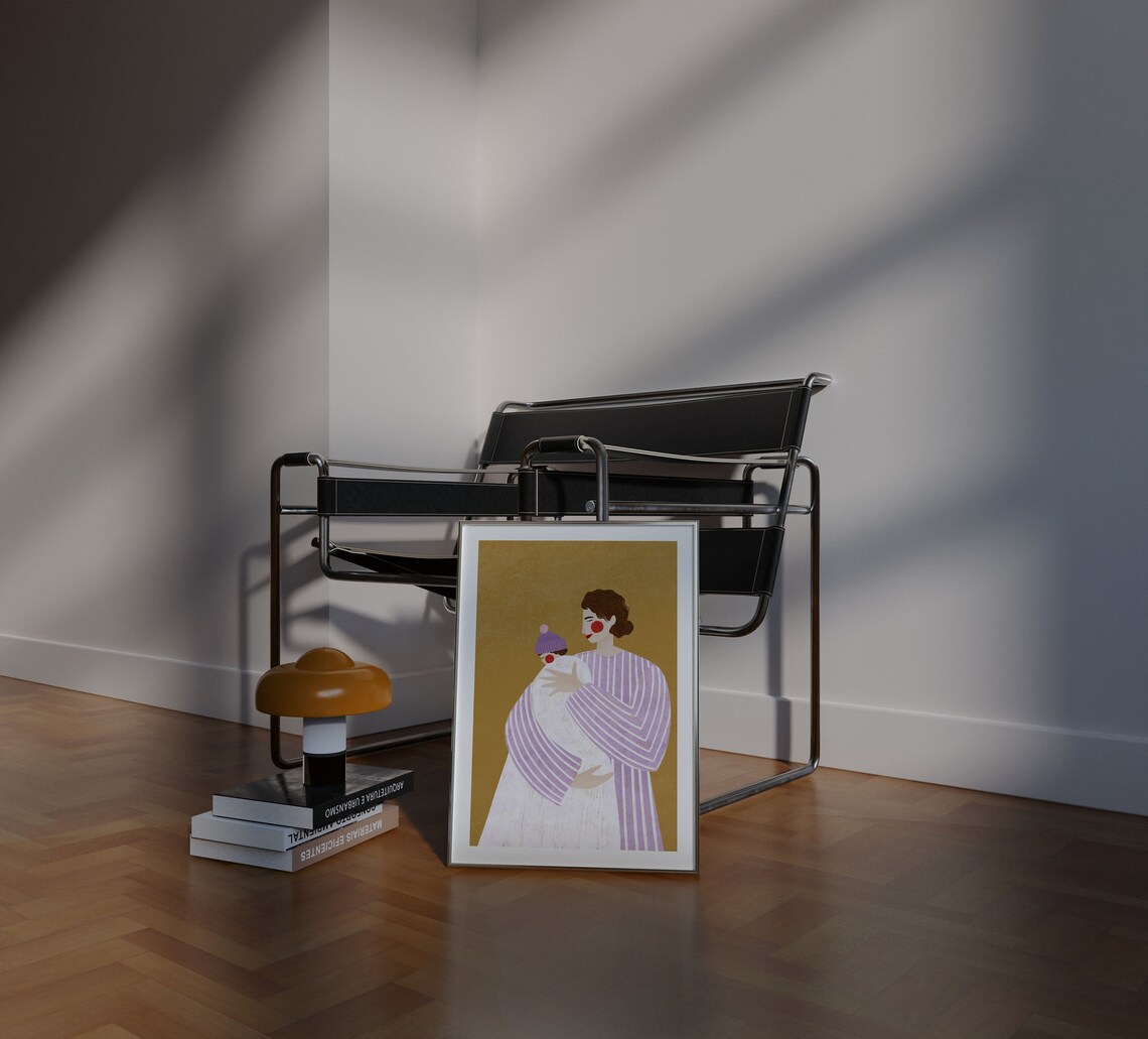 Woman With The Little One Motherhood Art Print - Image 3