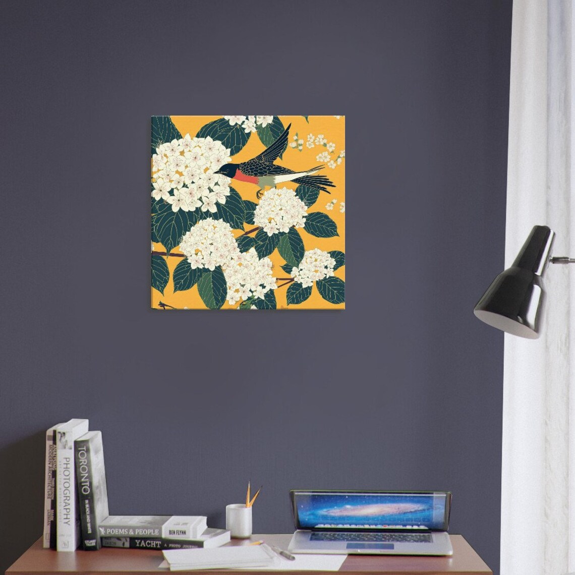 Japanese Traditional Nature Flower Bird Art Print - Image 2