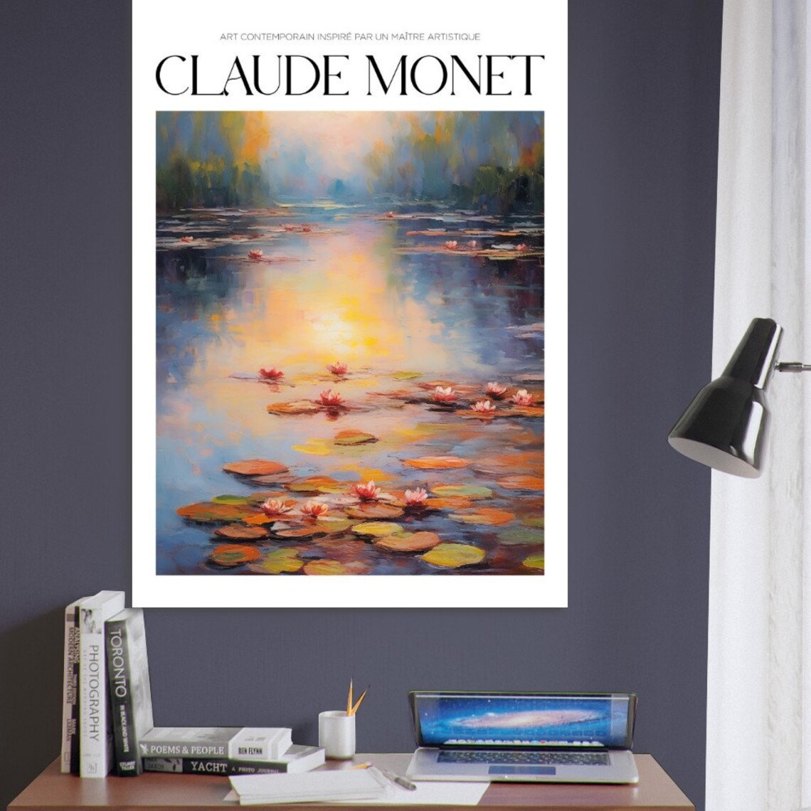 Claude Monet Water Night Landscape, Museum Poster