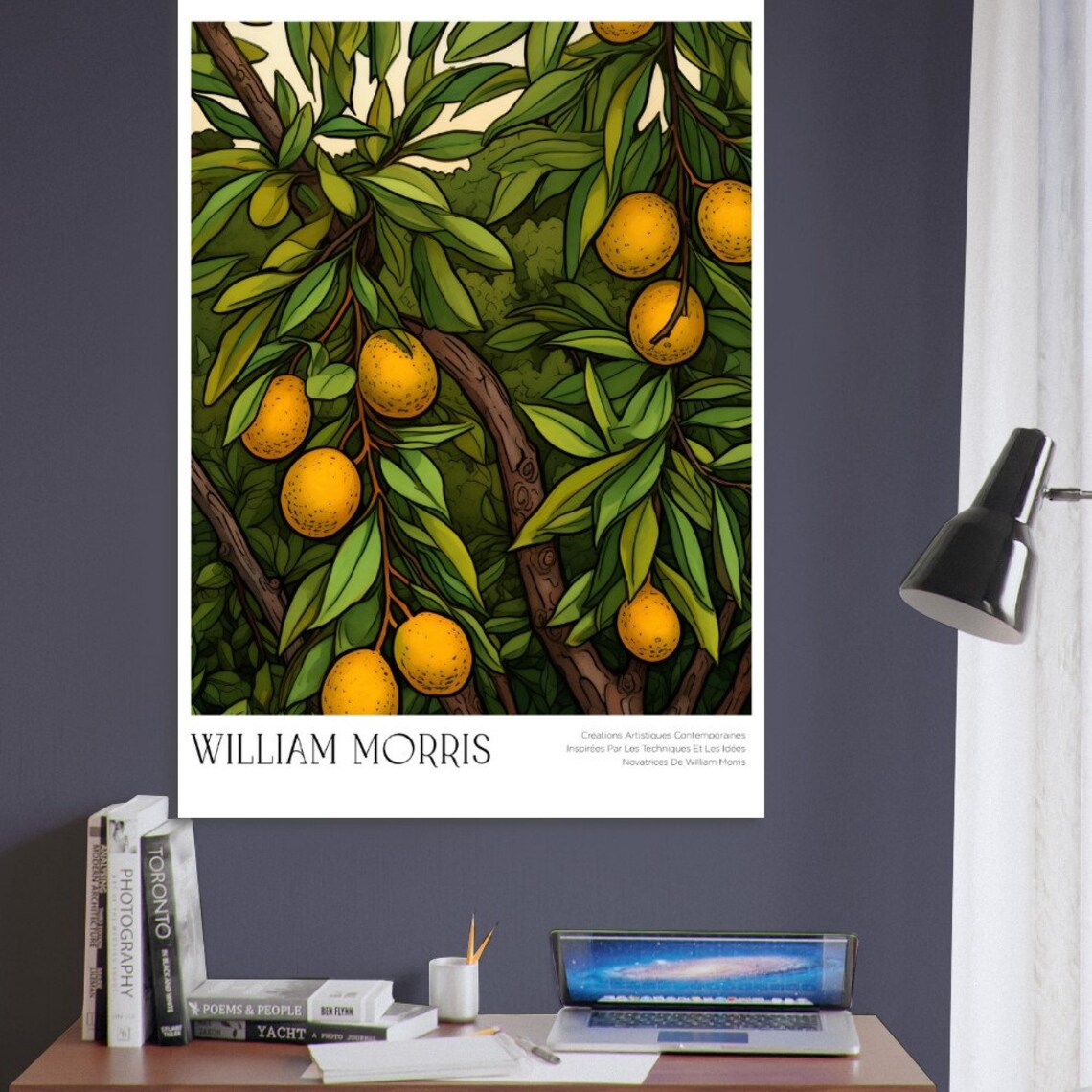 William Morris Lemon Botanical Poster, Floral Art Print - Image 2