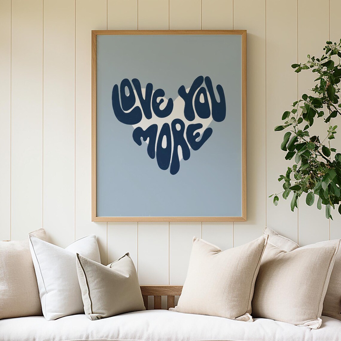 Blue Love You More Art Print, Maximalist Valentine Decor