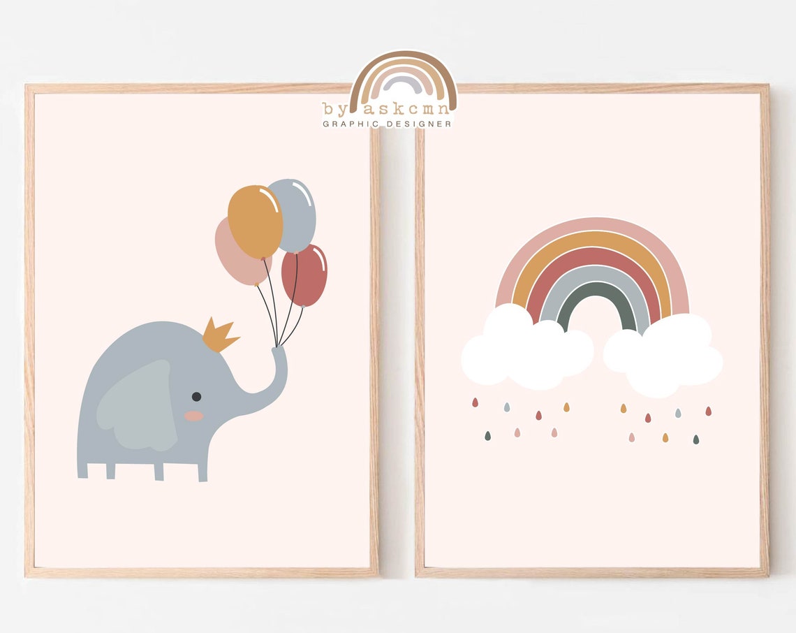 Living Room Art Print Rainbow Wall Decor Print Baby Room Poster Boho Wall Art Quote Poster Instant Neutral Rainbow - Image 6