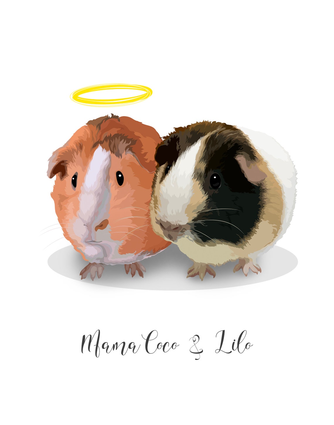 Custom Two Guinea Pig Portrait Truffle And Caramel Gift Poster - Image 3