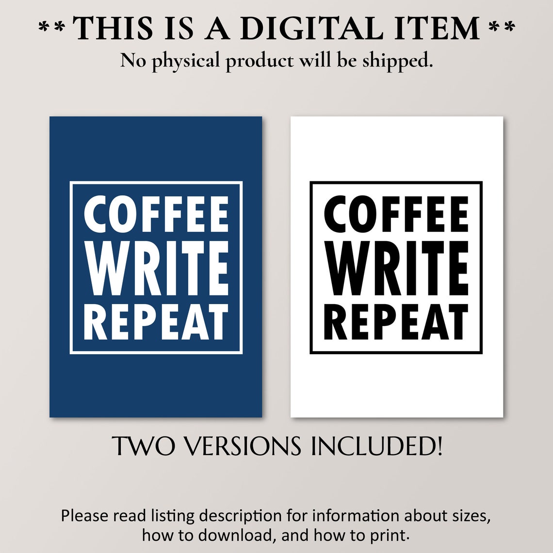 Coffee Write Repeat Gifts For Writers Aspiring Author Home Office Dcor Bookish Art - Image 2