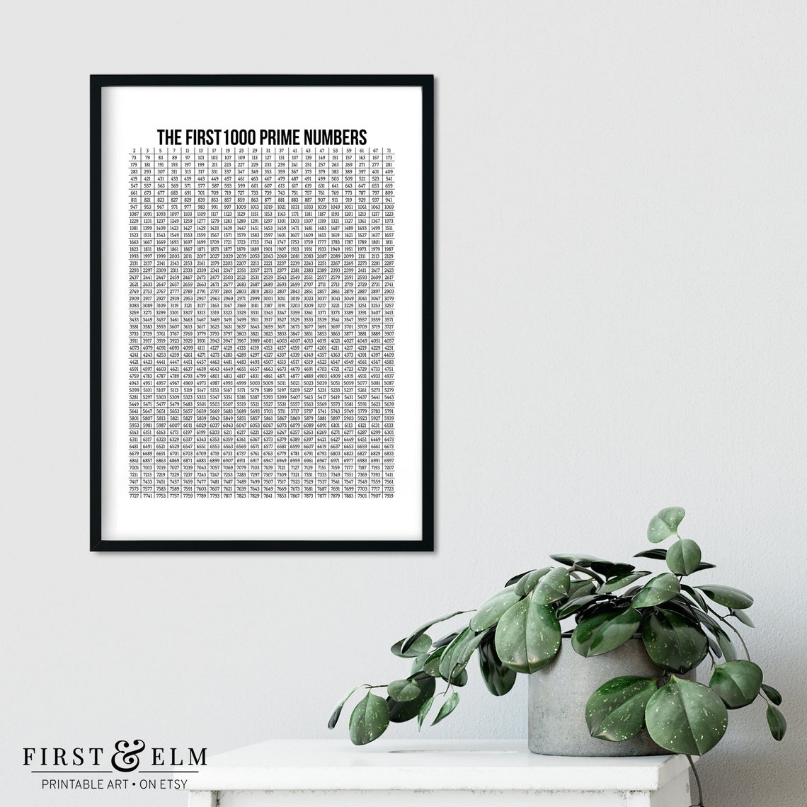First 1000 Prime Numbers Poster Mathematics Print Math Nerd Gifts Instant - Image 3