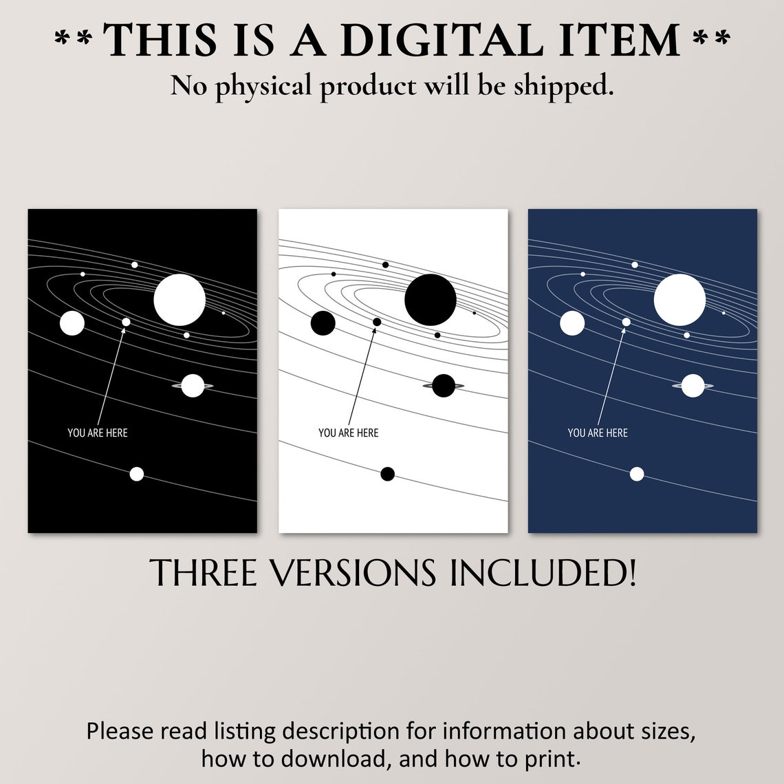 You Are Here Solar System Orbit Map Astronomy Space Wall Poster - Image 4