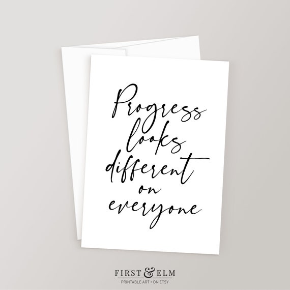Progress Looks Different On Everyone Encouragement Quote Card Art Print