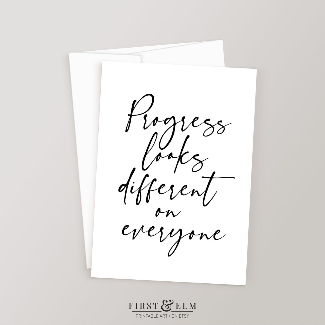 Progress Looks Different On Everyone Encouragement Quote Card Art Print