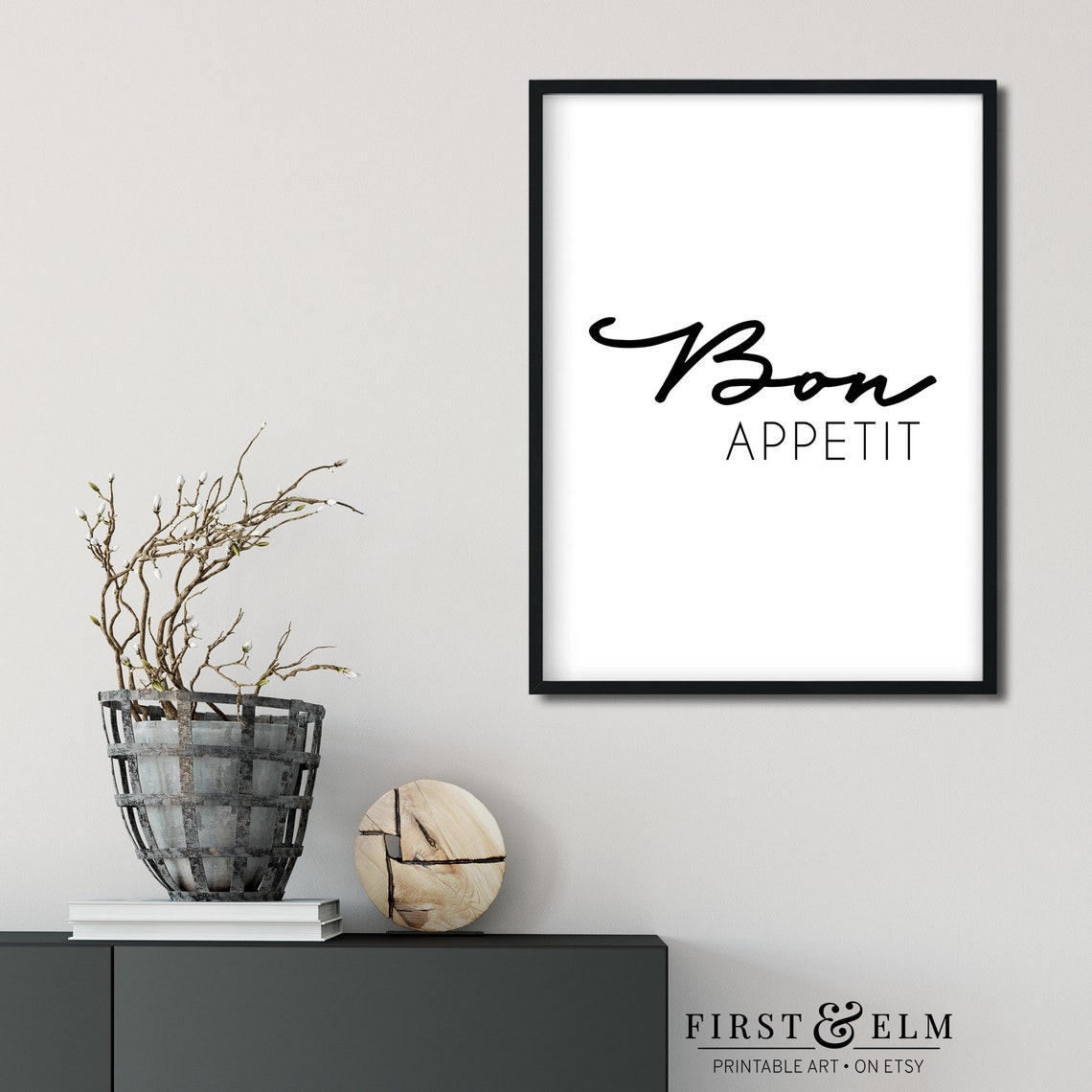 Bon Appetit Minimalist French Kitchen Dining Room Decor Art Print - Image 2