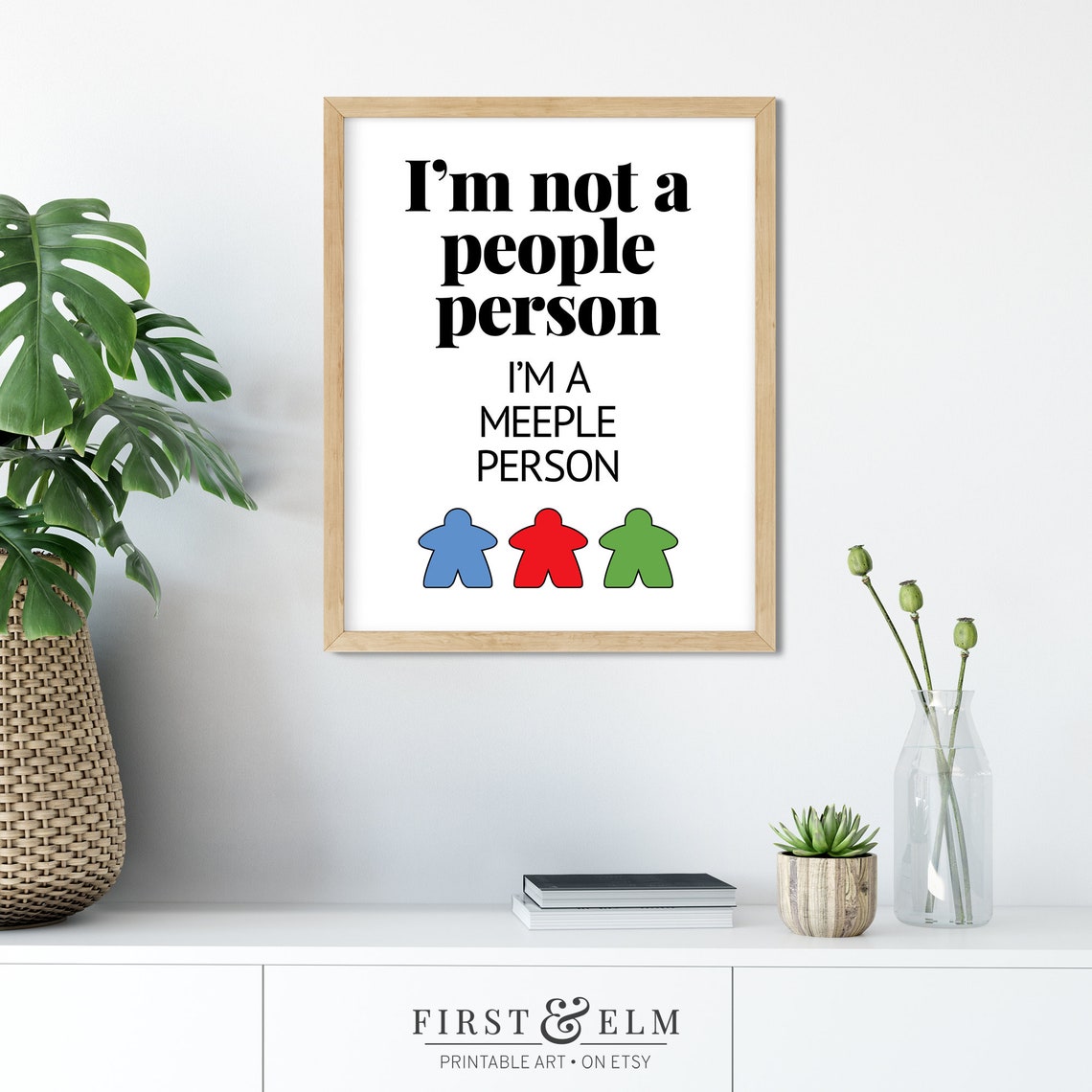 I Am a Meeple Person Home Board Game Night Funny Quote Poster - Image 2