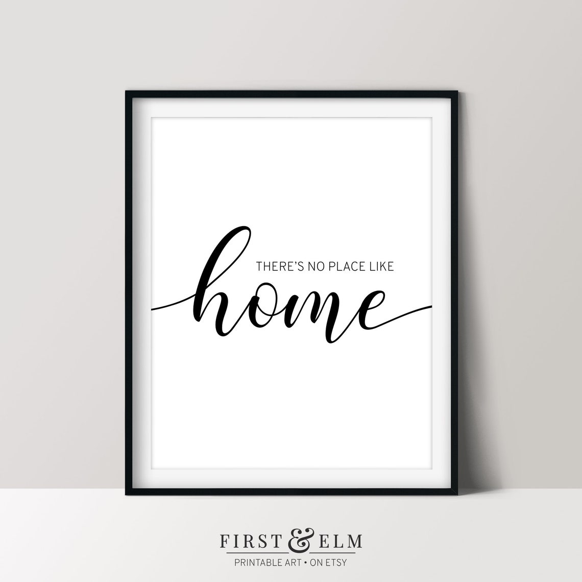 Theres No Place Like Home Script Quote Poster Cozy Farmhouse Decor